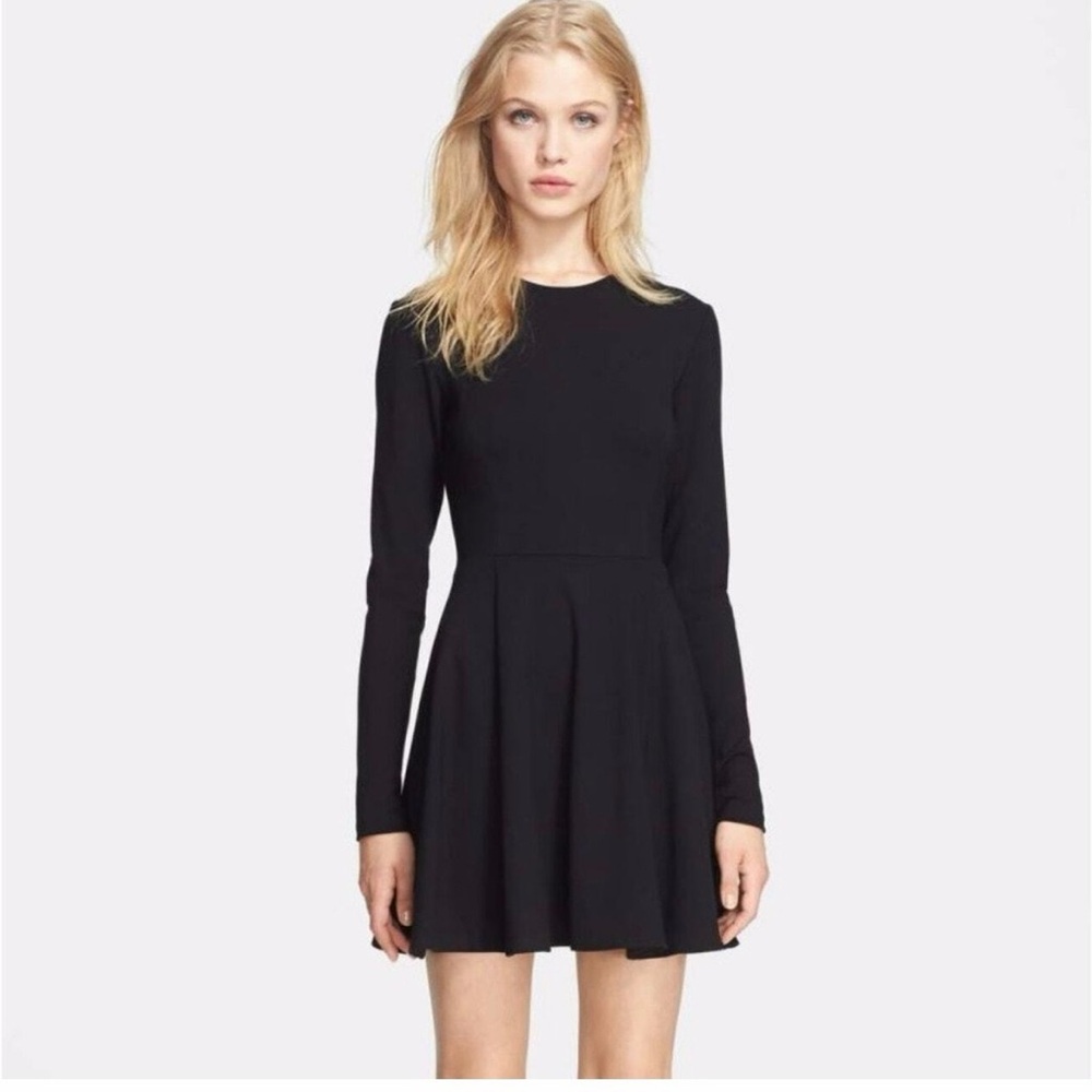 Theory Elegant Black Long Sleeve Mini Dress